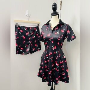 GGOV Tennis Dress Women's Short Sleeve Golf Dress With Short Pocket Button S